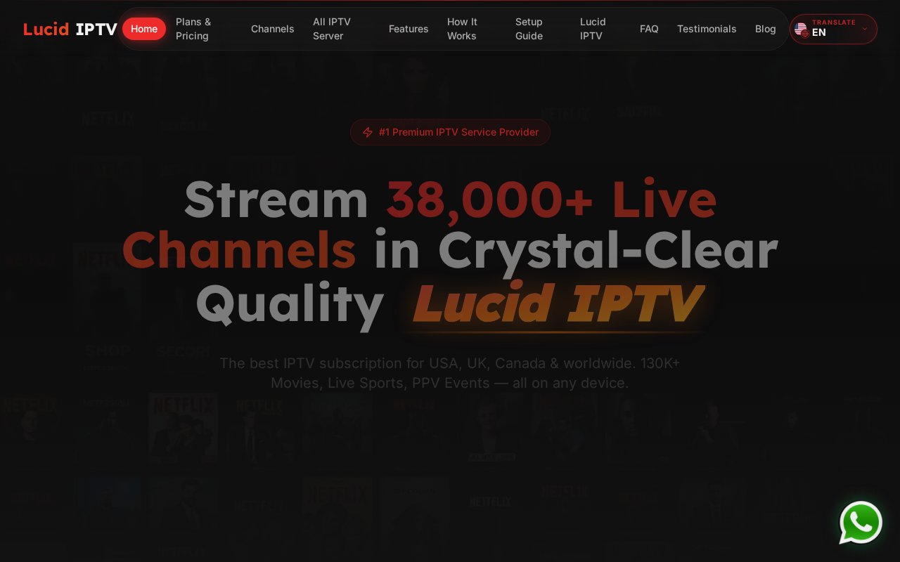 Lucid IPTV — Streaming Platform Landing & Portal