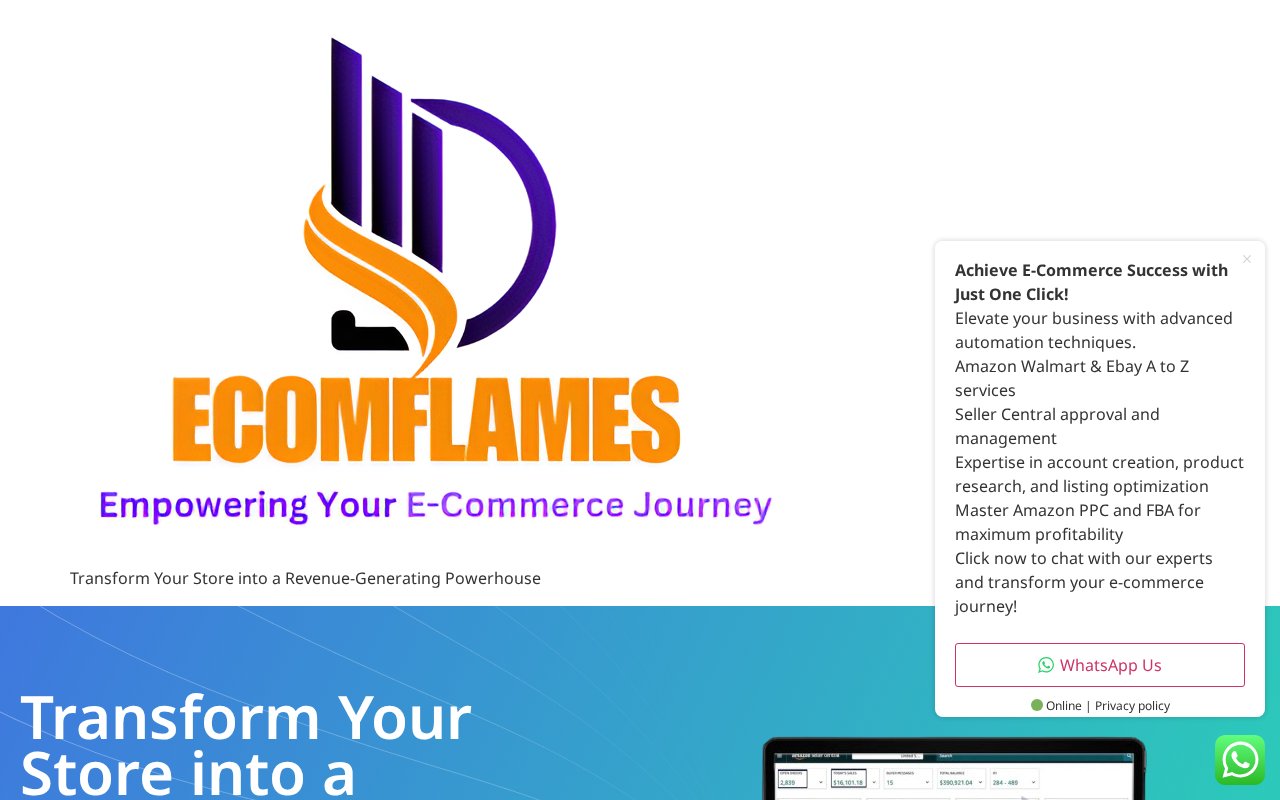 EcomFlames — E-Commerce Growth Agency — Amazon, Walmart & eBay Services